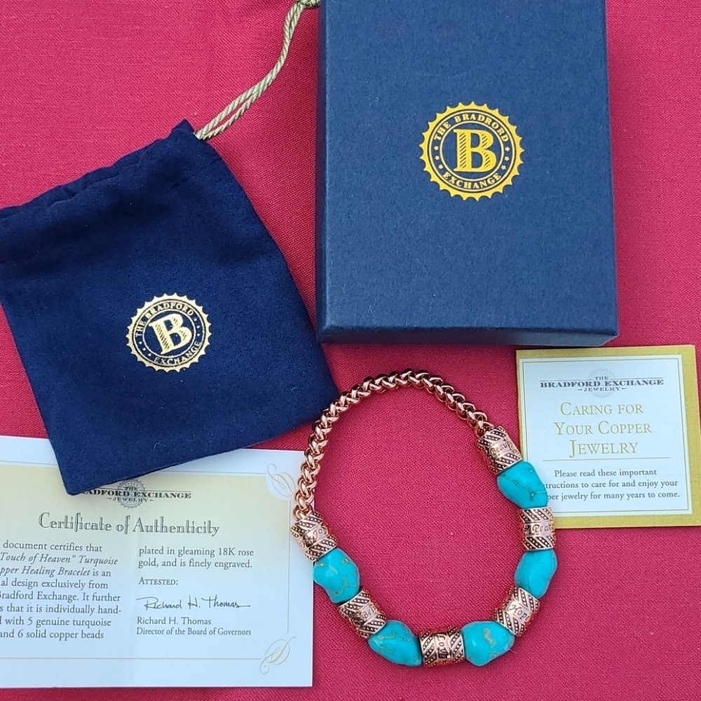 NIB The Bradford Exchange Copper/Turquoise Bracelet